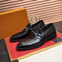 7 modèle hommes chaussures richelieu d'affaires formelles hommes chaussures habillées Crocodile mâle décontracté en cuir mocassins de fête de mariage grande taille 38-45