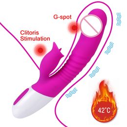 7 modi tong dubbele vibrators orale sexy AV stick vrouw masturbatie G-spot vagina massager verwarming dildo vibrator speelgoed