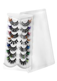 7 paren kleurrijke wimpers hele dramatische lange wimperverlenging vormen piekerige wimpers vegan mink lash in bulk5203791