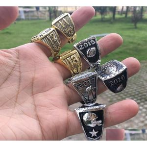 7 pièces Fantaisie Championnat de Football Américain Bague Hommes Fan Souvenir Cadeau En Gros Livraison Directe Dhojb