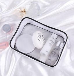 7 unids/lote de bolsa de cosméticos transparente, bolsa organizadora de viaje de PVC con cremallera, bolsa de maquillaje transparente impermeable para mujer, triangulación de envíos