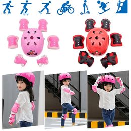 7 PCS Roller Skating Protector Set Garçons Filles Enfants Skate Vélo Vélo Casque De Sécurité Genou Coudière Ensemble Pour 3-15 Ans Enfant 240226