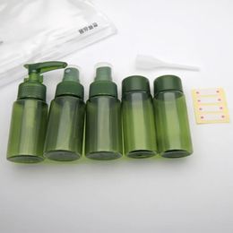 7 PC/set Brown Color recargable Sub-bottling Kit Holiday Bottle Bottle Travel Bottling portátil