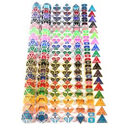 7 pièces Metal Dices Set DND Game Polyédral Zinc Alloy with Email pour RPG Board Game Math Teaching