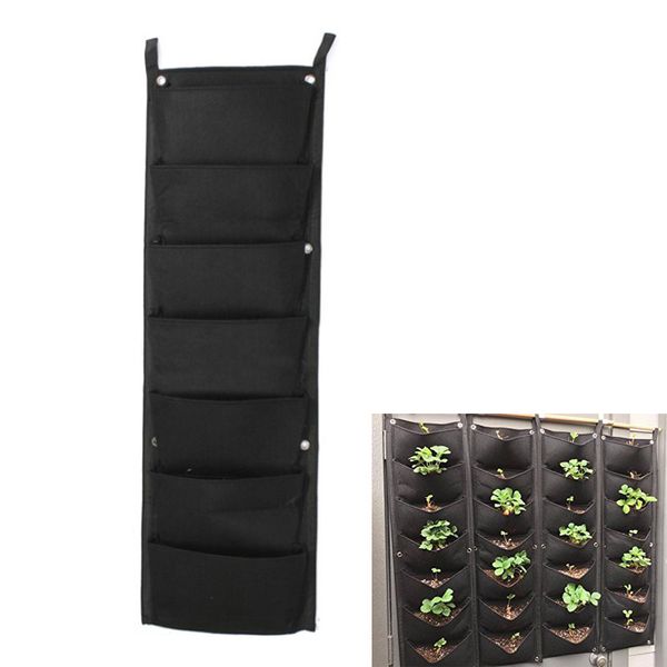 7 poches mur jardin suspendus sacs de plantation vertical extérieur intérieur planteur sacs Y200723