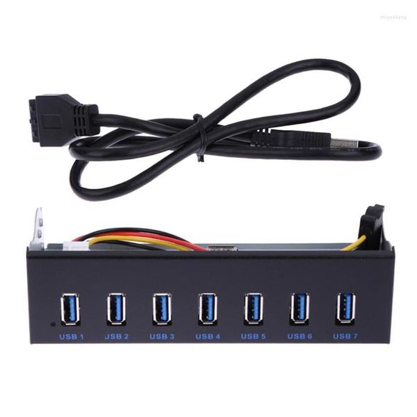 Concentrador de panel frontal USB de 7 puertos con 60 para cable de cm H