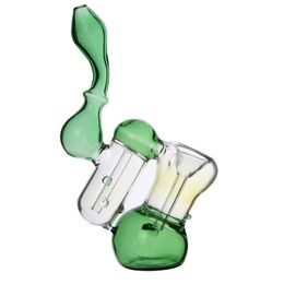 7 "dubbele kamer glazen bubblers roken handpijpen tabak droog kruid wax kom lepel pijp draagbare pocket mini dubbele filtratie percolator bongs