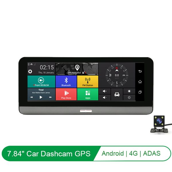 Caméra DVR pour voiture, 7 pouces, IPS, Android 4G, navigateur Gps, HD 1080P, double objectif, enregistreur vidéo, Vision nocturne, surveillance du stationnement, tableau de bord