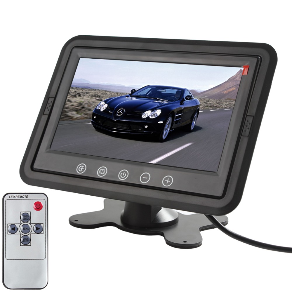 Freeshipping 7" TFT Color LCD Display 800X480 Standalone Headrest Car Rear View Monitor With 2CH Video Input