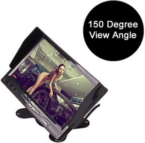 Moniteur de rétroviseur de voiture LCD TFT 7 pouces, télécommande, 2 canaux d'entrées vidéo RCA, écran HD 12-24V 800480 avec pare-soleil Anti-éblouissement