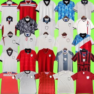 Engeland Retro voetbalshirts 1966 1980 1982 1984 1986 1988 1990 1992 1994 1996 1998 2000 2002 2004 2006 2010 2012 Uniformen BECKHAM OWEN GERRARD SHEARER voetbalshirt