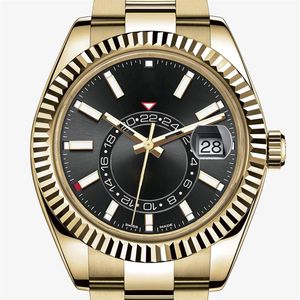 7 -venta de relojes de lujo Nuevo calendario automático de 24 horas para hombres Reloj de hombre Sky Dweller de acero inoxidable de 42 mm 215o