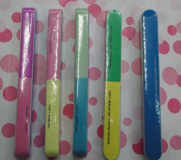 Tampon à ongles 7 côtés Nail Art limes à poncer bloc tampon manucure pédicure outils sable papier mousse UV Gel ensemble lime à ongles XB1