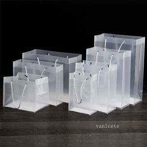 7 Maat Geschenkwikkel Forte plastic geschenken Zakken met handgrepen waterdichte transparante PVC -tas Clear Handtas Party Bag Custom Logo ZC1214