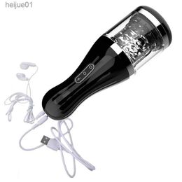 7 Vitesse Rotation Électrique Masturbateur Mâle Moan Voix Masturbation Coupe Adulte Sexe Vagin Anal Chatte Jouets pour Hommes Vibrateur Pour Hommes L230518