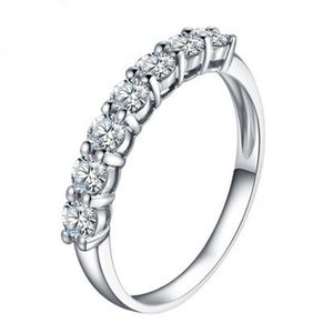 Bague en diamant SONA pour femmes, 7 pierres, goutte entière, 0 7CT, bijoux en argent Sterling, plaque de platine estampillée Pt950, S18101002240d