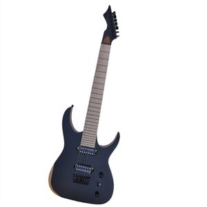 7 Strings Mat Black Electric Guitar met Maple Beneboard White Body Binding Aanbieding Logo/kleur Aanpassen