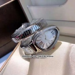 7 Style BVF -horloges 35 mm Diamanten kwarts Womens Watch 101827 101816 SP35C6SDS.1T Silver Dial Stainless Steel Twine Bracelet Lady Polshipes