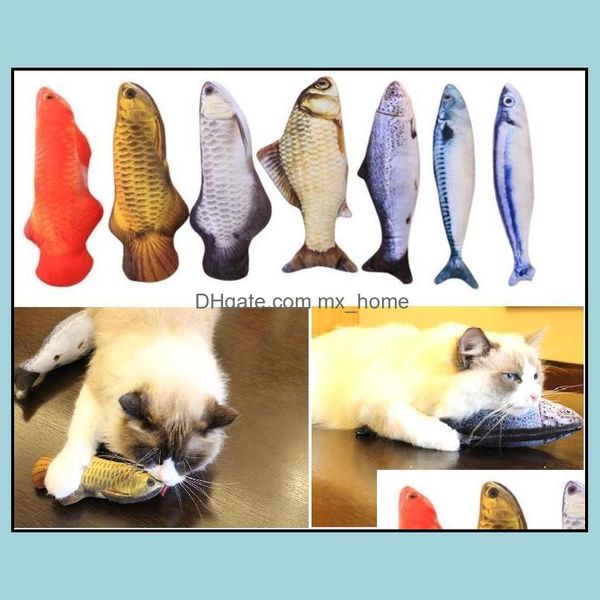 7 Style Cataire Jouets Pour Chat Simation Poisson Pet Chaton Coussin Herbe Bite Chew Drôle Scratch Oreiller 20Cm Animaux Rembourré Jouet Drop Delivery 2021 Su