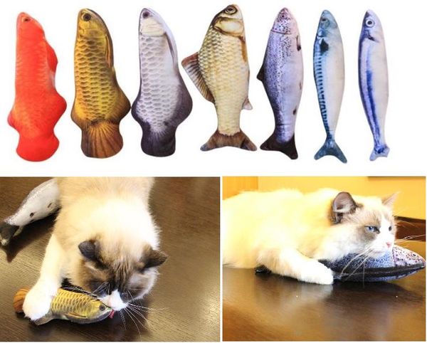 7 Style Cataire Jouets pour Chat Simulation Poisson Pet Chaton Coussin Morsure D'herbe À Mâcher Drôle Scratch Oreiller 20cm Jouet Rembourré Pour Animaux De Compagnie