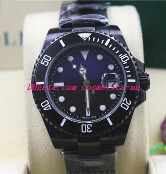 Reloj de lujo de 7 estilos Nueva pulsera de acero inoxidable Recubrimiento de PVD Cerámica Negro Dial 116610 114060 116619 116618 40 MM Relojes mecánicos para hombres