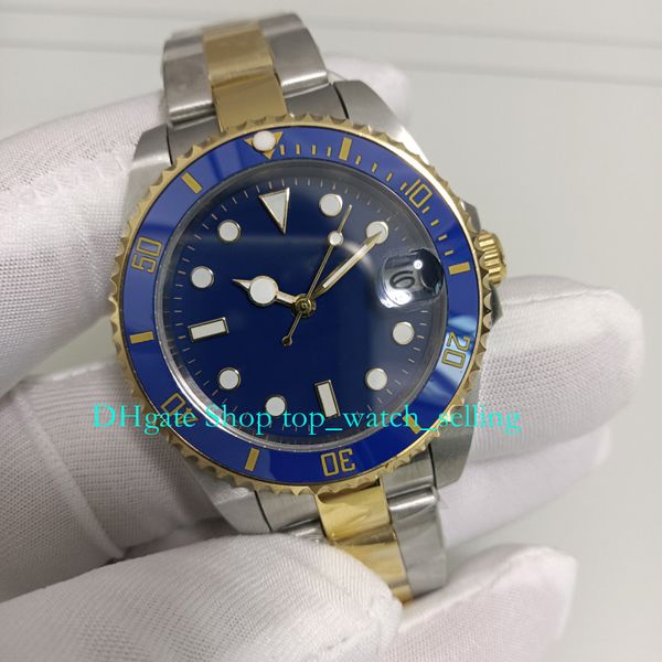 7 estilos con caja Relojes automáticos para mujer 36 mm Fecha Cerámica Dos tonos Oro Acero Azul Dial Pulsera Cierre plegable Reloj deportivo para mujer