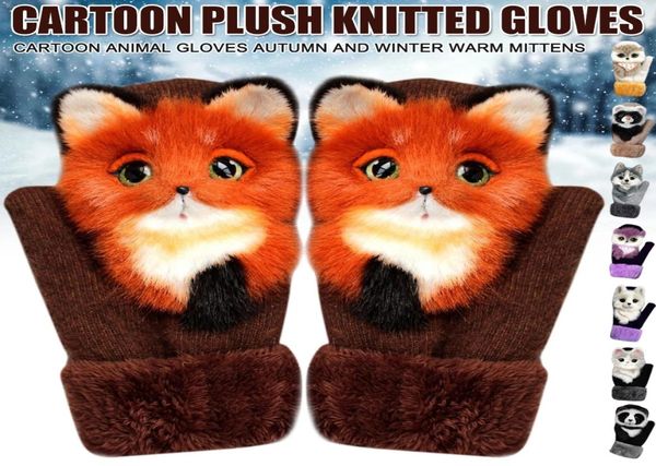 7 styles adorables filles gants d'hiver en vedette animaux chat chat panda design chaud extérieur mittens enfants accessoire accessoire mignon gant9645374