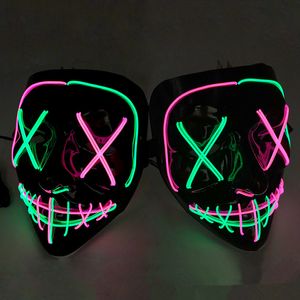 7 styles Halloween LED Glowing Mask Party Cosplay Masques Club Lighting Bar Effrayant Masques ZZA1201 50pcs