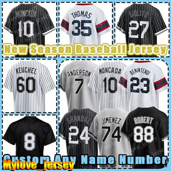 7 Tim Anderson 88 Luis Robert Jersey Baseball White Sox 74 Eloy Jimenez 8 Bo Jackson 23 Andrew Benintendi Andrew Vaughn Dylan cesse de Chicago Gavin Feuilles Gregory Santos