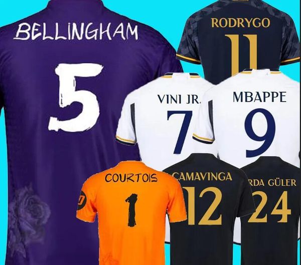 23-24 Jerseys de fútbol de calidad tailandesa 5 Bellingham Kroos Mbappe Custom Kingcaps Sports Jerseys descuento barato Vini Jr. Rodrygo Camavavinga Modric Custom 24-25