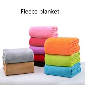 70*100 cm Warm Flanel Fleece Dekens Zachte Effen Dekens Effen Sprei Pluche Winter Zomer Gooi Deken voor bed Sofa DH0426