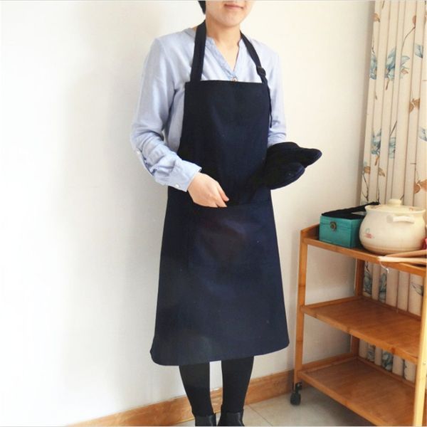 7080 cm algodón puro azul delantal delantal de algodón camarera peluquero peluquero cocinar delantal falda