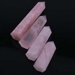 70-80MM Roche Naturelle Rose Quartz Rose Cristal Baguette Pierre Minérale Guérison (Rose)