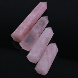 70-80MM roche naturelle Rose Quartz cristal baguette Point guérison pierre minérale Pink300t