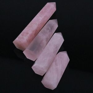 70-80MM roche naturelle Rose Quartz cristal baguette Point guérison pierre minérale Pink276O