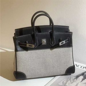 70% Factory Outlet Korting Canvas Leren Damestas Enkele Crossbody Handtas Capaciteit Grote Koeienhuid in de uitverkoop