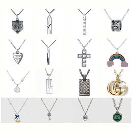 70% OFF 2023 Nouveaux bijoux de mode de haute qualité de luxe pour collier en argent sterling utilisé pour les couples masculins féminins grand double squelette fleur et clé d'oiseau tête de tigre