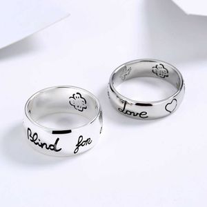 70% OFF 2023 Nouveaux bijoux de mode de luxe de haute qualité pour double couple amour sans peur Thai argent coeur fleur oiseau hommes et femmes bague