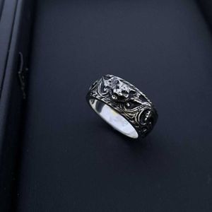 70% korting op 2023 Nieuwe luxe hoogwaardige mode -sieraden voor zilveren antieke twaalf Zodiac Tiger Head Ring Gepersonaliseerde unisex