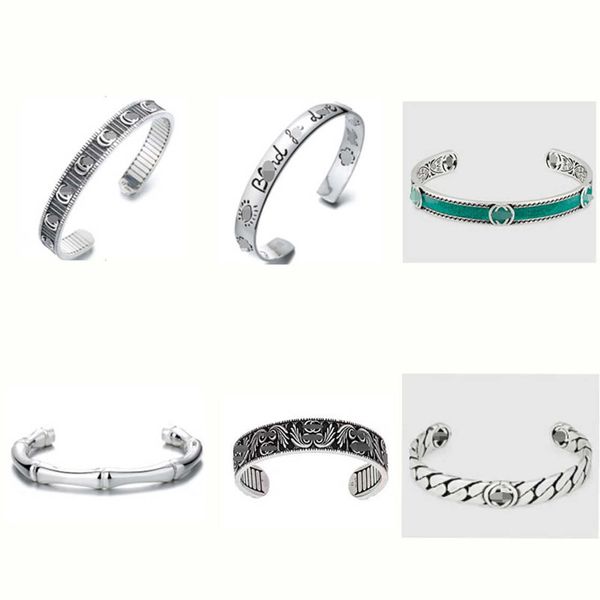 70% OFF 2023 Nouveaux bijoux de mode de luxe de haute qualité pour argent sterling utilisés par les amoureux masculins et féminins tête de mort double marguerite sculpture bracelet en émail vert