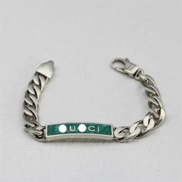 -70% sur bijoux créateur bracelet collier bague tendance année émail vert brossé amoureux Bracelet