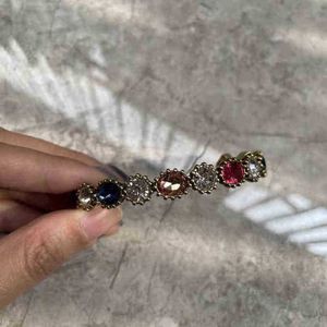 70% korting op designer sieraden armband ketting ring Accessoires open SLUITING ARMBAND b041 ingelegd met kleur grote diamant messing armband