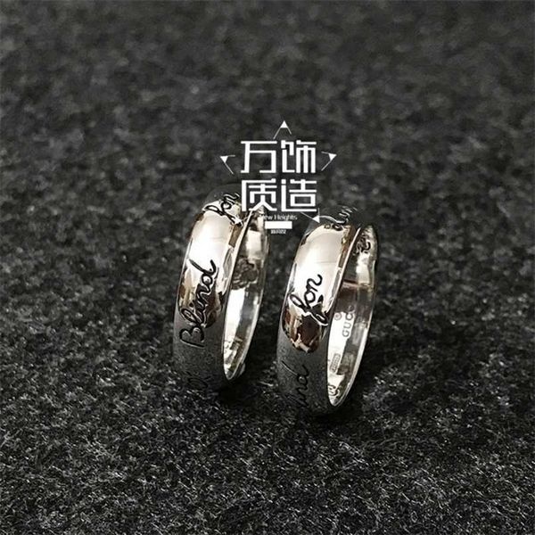 70% de réduction bijoux de créateur bracelet collier couple intrépide Sterling Ring 6mm tendance fleur oiseau aveugle pour l'amour hommes femmes paire anneau