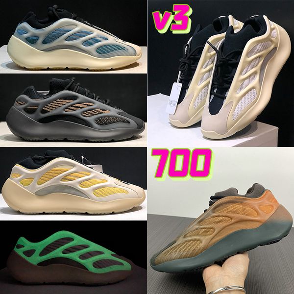 700 Diseñador V3 Running Shoes Mens Entrenadores West Azael Copper Fade Alvah Azareth Safflower Clay Brown Kyanite Moda reflectante Mujeres Mujeres de deportes al aire libre zapatillas