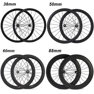 700c 38mm 50mm 60mm 88mm Carbon Clincher Tubular Road Bike Fietswielen Super Licht Carbon Wheels Racing Wheelset Novatec 271/372 Hubs