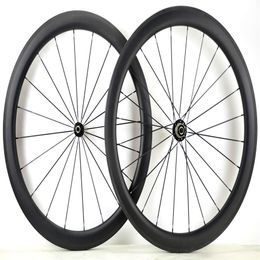 Roues de vélo de route en carbone 700C de 50mm de profondeur, pneu de 25mm de largeur avec moyeu powerway R36 UD finition mate 2195