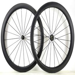 700C 50mm diepte racefiets carbon wielset 25mm breedte clincher carbon wielen met powerway R36 hub UD matte afwerking2069