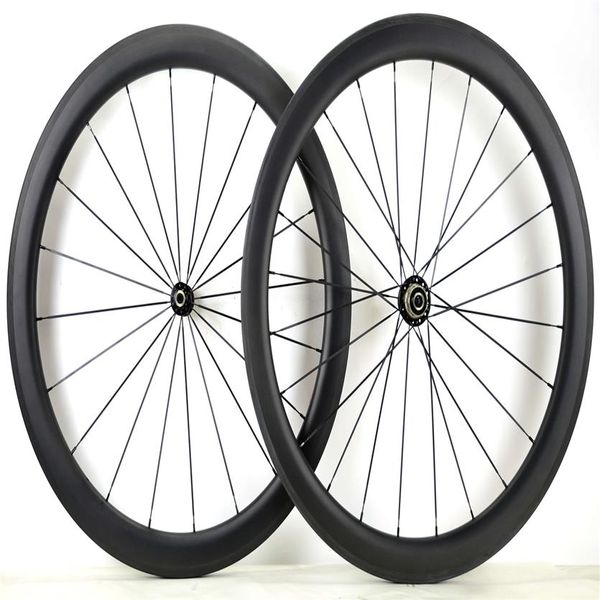 Juego de ruedas de carbono para bicicleta de carretera, 700C, 50mm de profundidad, 25mm de ancho, ruedas de carbono con hub powerway R36, acabado mate UD, 2069