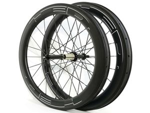 700c 60 mm de profondeur de 25 mm de largeur roues en carbone Clinchertubulaire Road Bike Wheelset Ushape Rims with Powerway R36 H2656416