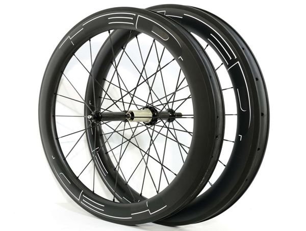 700c 60 mm de profondeur de 25 mm de largeur roues en carbone Clinchertubulaire Road Bike Wheelset Ushape Rims with Powerway R36 H2656416